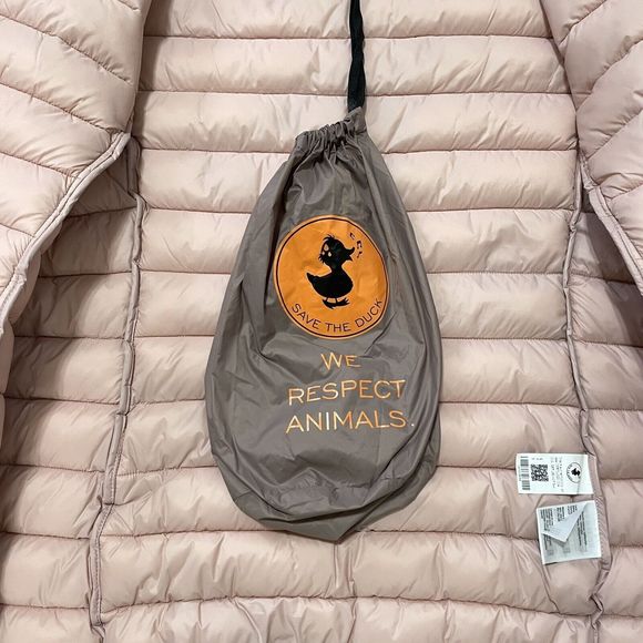 Save The Duck Giga 15 Daisy Hooded Puffer Jacket Hood - Women’s Size 1X Pink - Picture 6 of 9